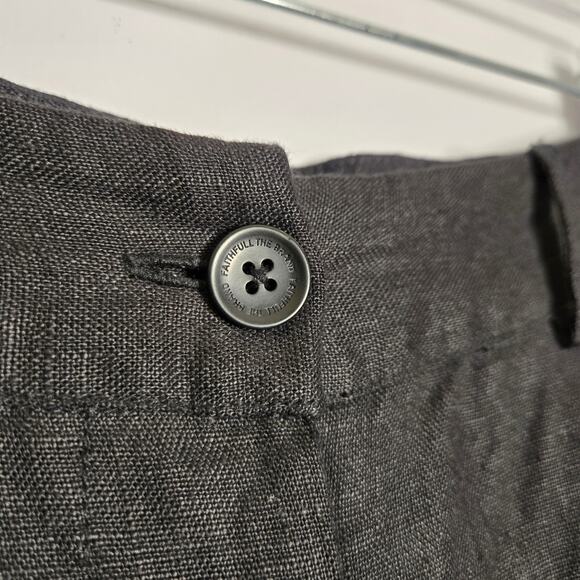 Anthropologie Faithful The Brand Circa Pant Black Linen Wide Leg Minimalist Chic - Picture 10 of 13